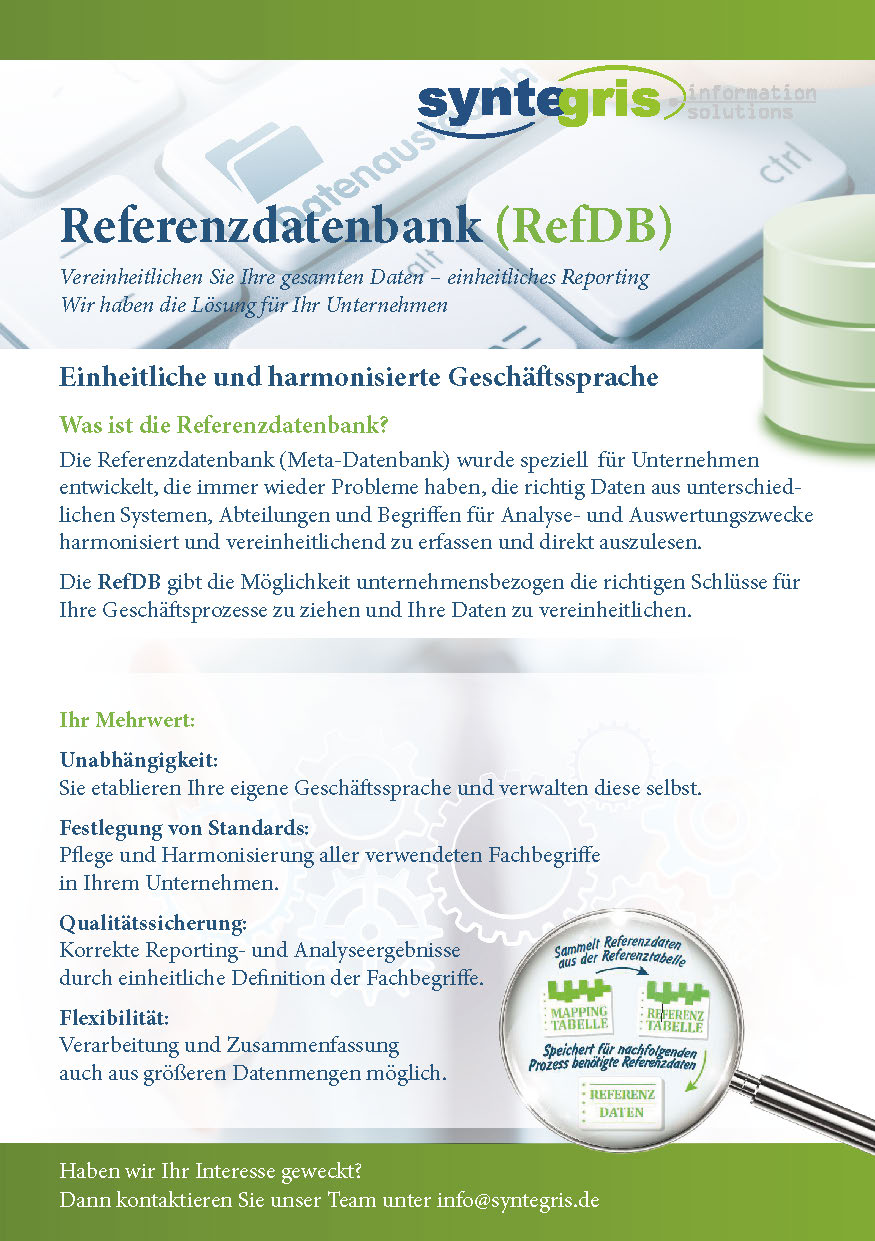 Referenzdatenbank (RefDB)